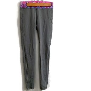 Ivivva Lululemon Grey Leggings With Hot Pink Waistband